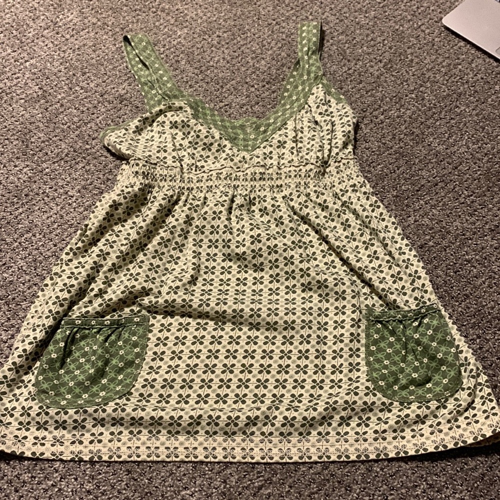 Energie Womens Y2K Babydoll green top with pockets